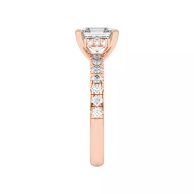 Marie Majestic Hidden Halo Lab Pavé Engagement Ring