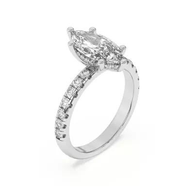 Marie Majestic Hidden Halo Lab Pavé Engagement Ring