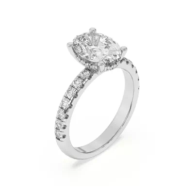 Marie Majestic Hidden Halo Lab Pavé Engagement Ring
