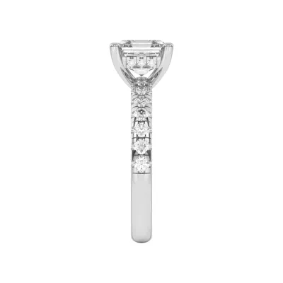 Marie Majestic Hidden Halo Lab Pavé Engagement Ring