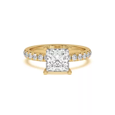 Marie Majestic Hidden Halo Lab Pavé Engagement Ring