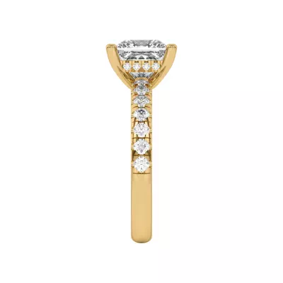 Marie Majestic Hidden Halo Lab Pavé Engagement Ring