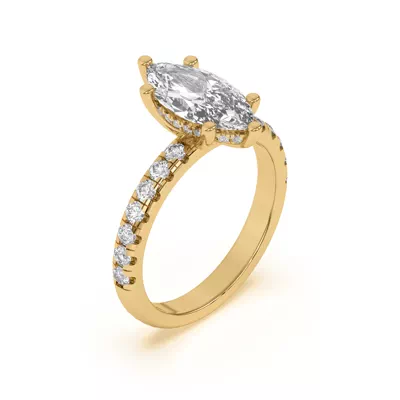 Marie Majestic Hidden Halo Lab Pavé Engagement Ring