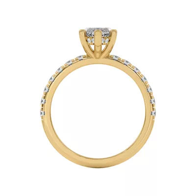 Marie Majestic Hidden Halo Lab Pavé Engagement Ring