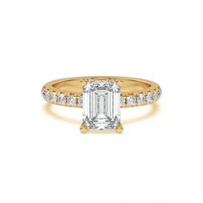 Marie Majestic Hidden Halo Lab Pavé Engagement Ring