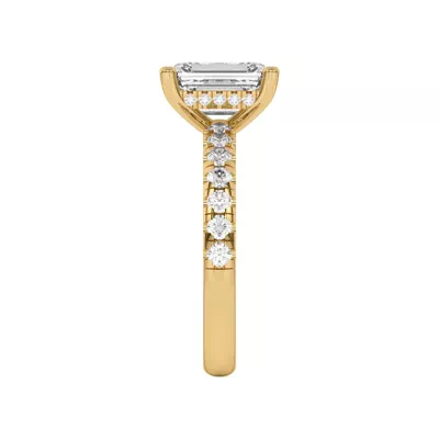 Marie Majestic Hidden Halo Lab Pavé Engagement Ring