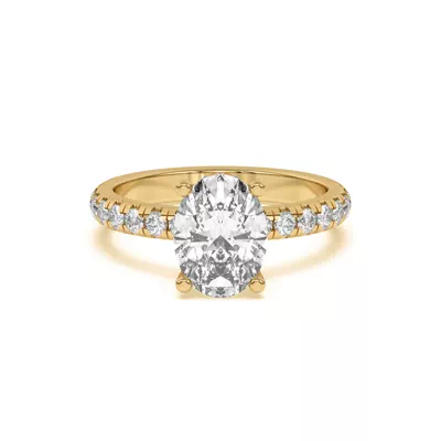 Marie Majestic Hidden Halo Lab Pavé Engagement Ring