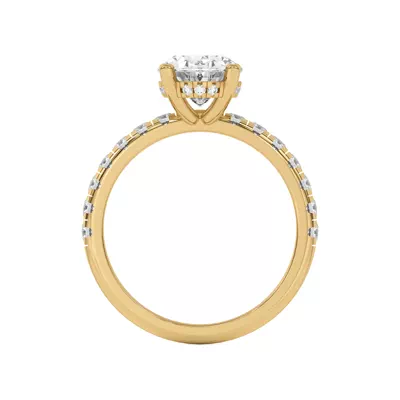 Marie Majestic Hidden Halo Lab Pavé Engagement Ring