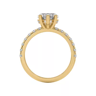 Marie Majestic Hidden Halo Lab Pavé Engagement Ring