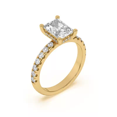 Marie Majestic Hidden Halo Lab Pavé Engagement Ring