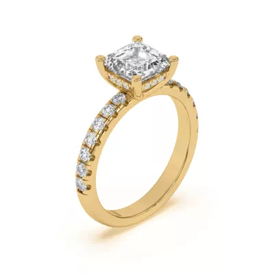 Marie Majestic Hidden Halo Lab Pavé Engagement Ring