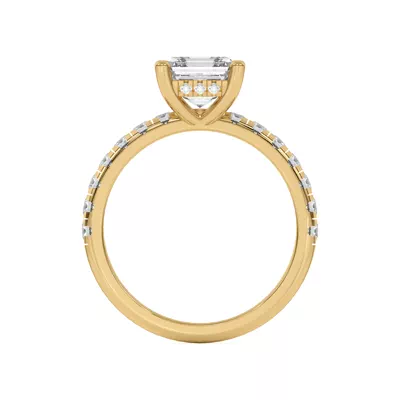 Marie Majestic Hidden Halo Lab Pavé Engagement Ring