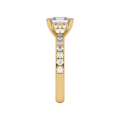 Marie Majestic Hidden Halo Lab Pavé Engagement Ring