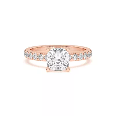 Marie Majestic Hidden Halo Lab Pavé Engagement Ring