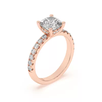 Marie Majestic Hidden Halo Lab Pavé Engagement Ring