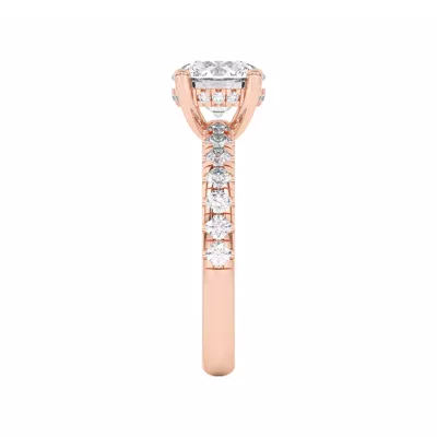 Marie Majestic Hidden Halo Lab Pavé Engagement Ring
