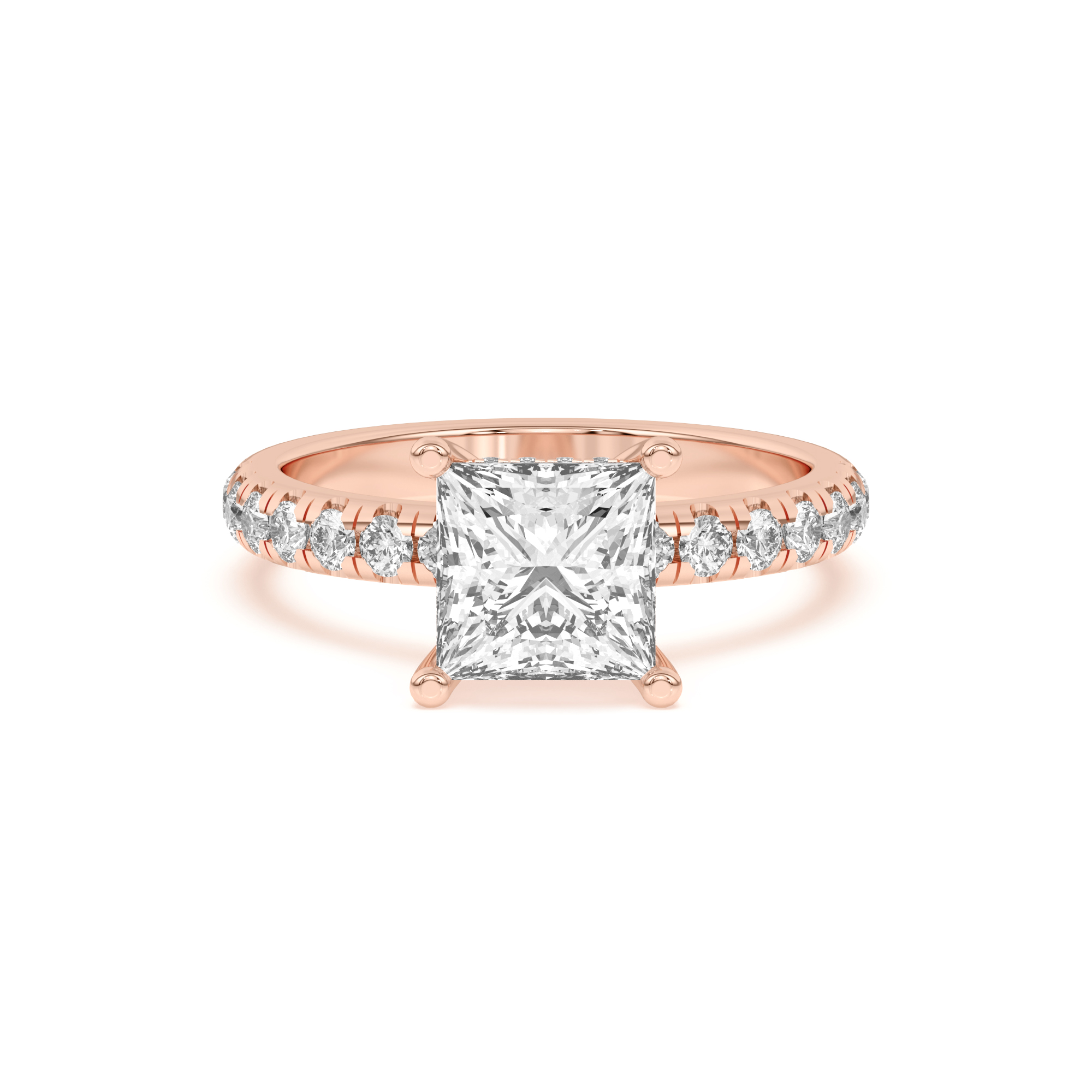 Marie Majestic Hidden Halo Lab Pavé Engagement Ring