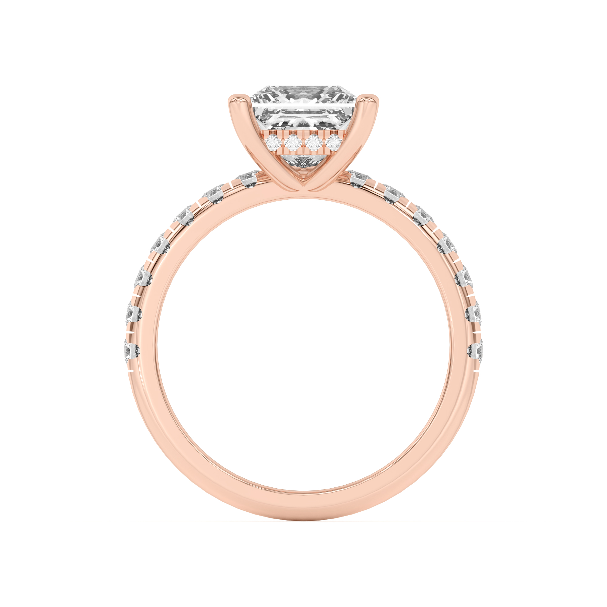 Marie Majestic Hidden Halo Lab Pavé Engagement Ring