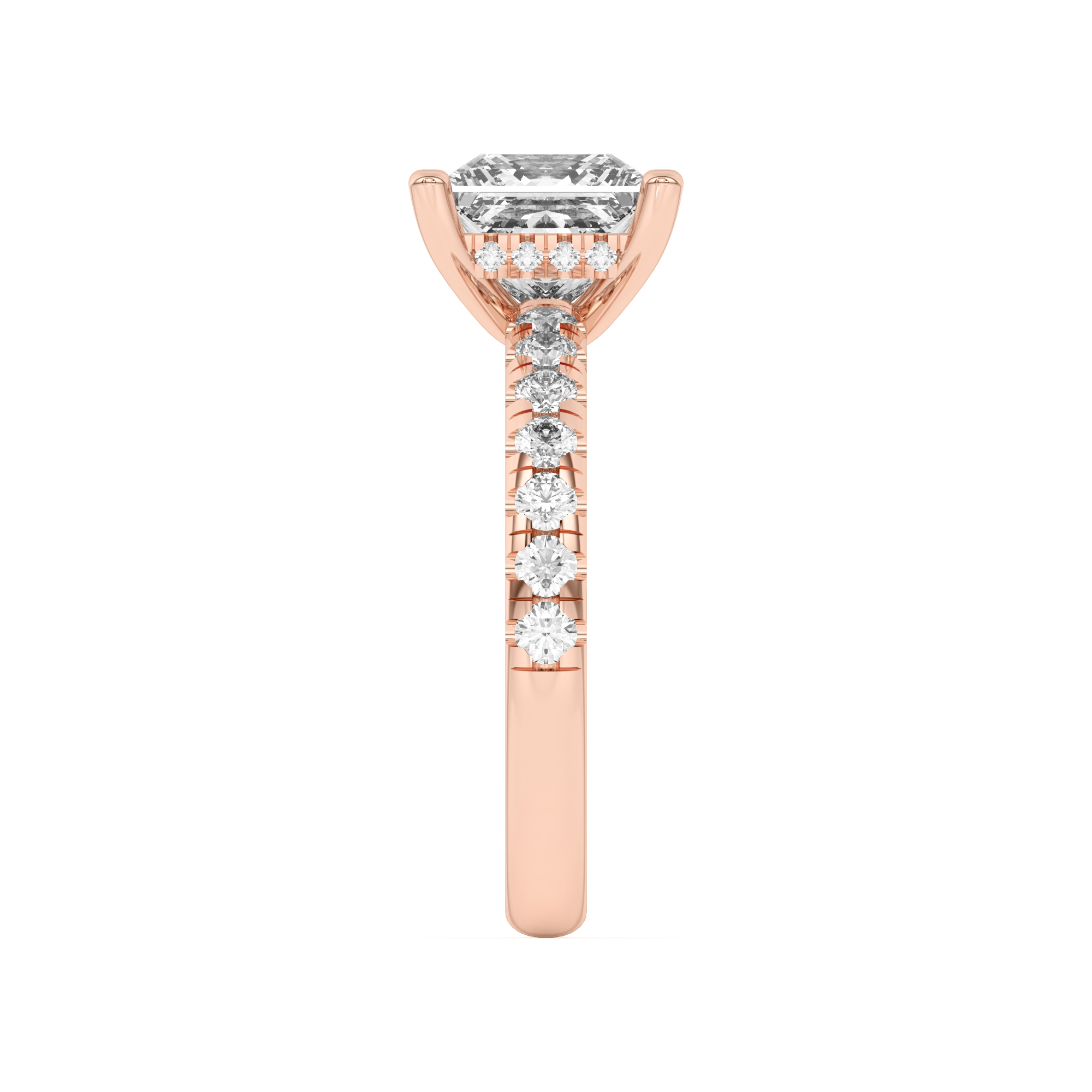 Marie Majestic Hidden Halo Lab Pavé Engagement Ring