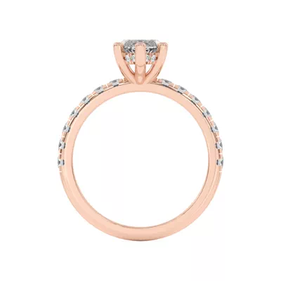 Marie Majestic Hidden Halo Lab Pavé Engagement Ring