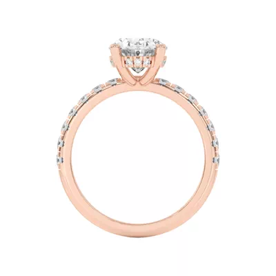Marie Majestic Hidden Halo Lab Pavé Engagement Ring