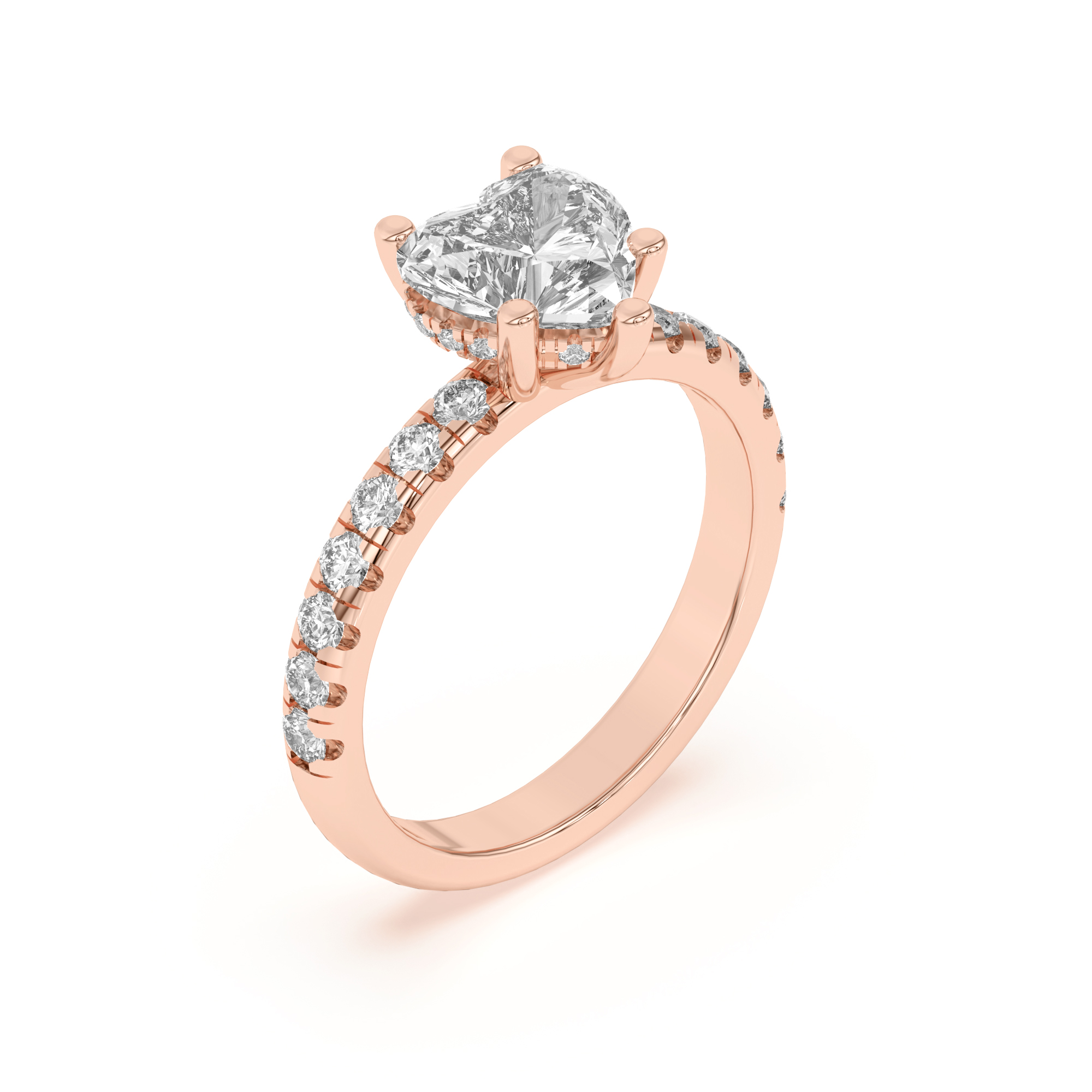 Marie Majestic Hidden Halo Lab Pavé Engagement Ring