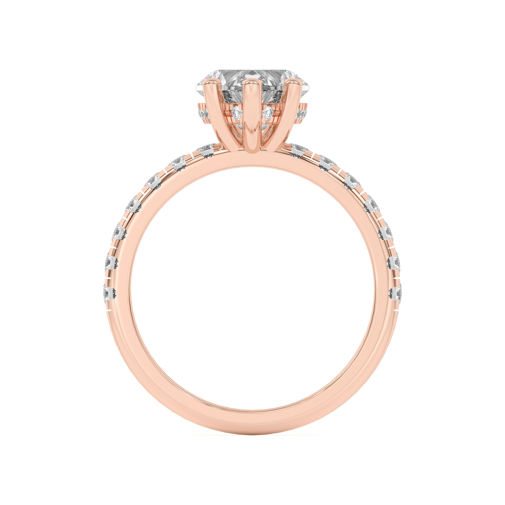 Marie Majestic Hidden Halo Lab Pavé Engagement Ring