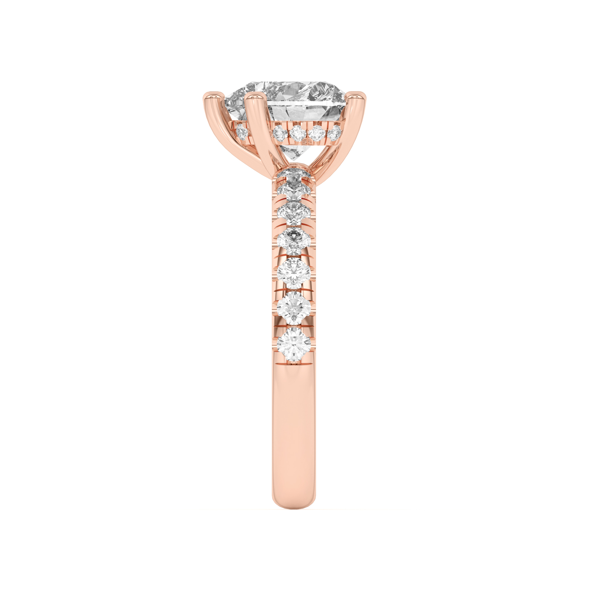 Marie Majestic Hidden Halo Lab Pavé Engagement Ring