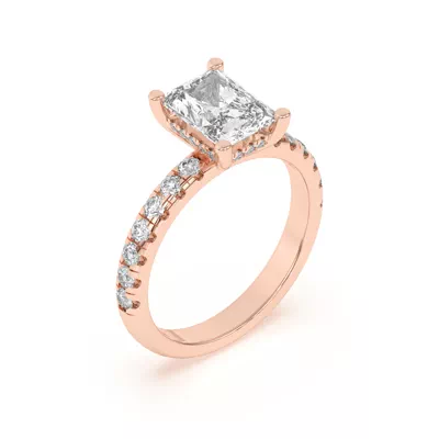 Marie Majestic Hidden Halo Lab Pavé Engagement Ring