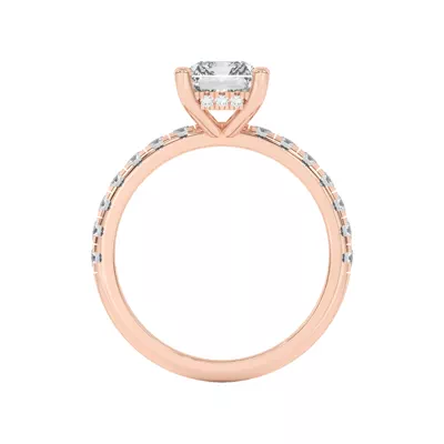 Marie Majestic Hidden Halo Lab Pavé Engagement Ring