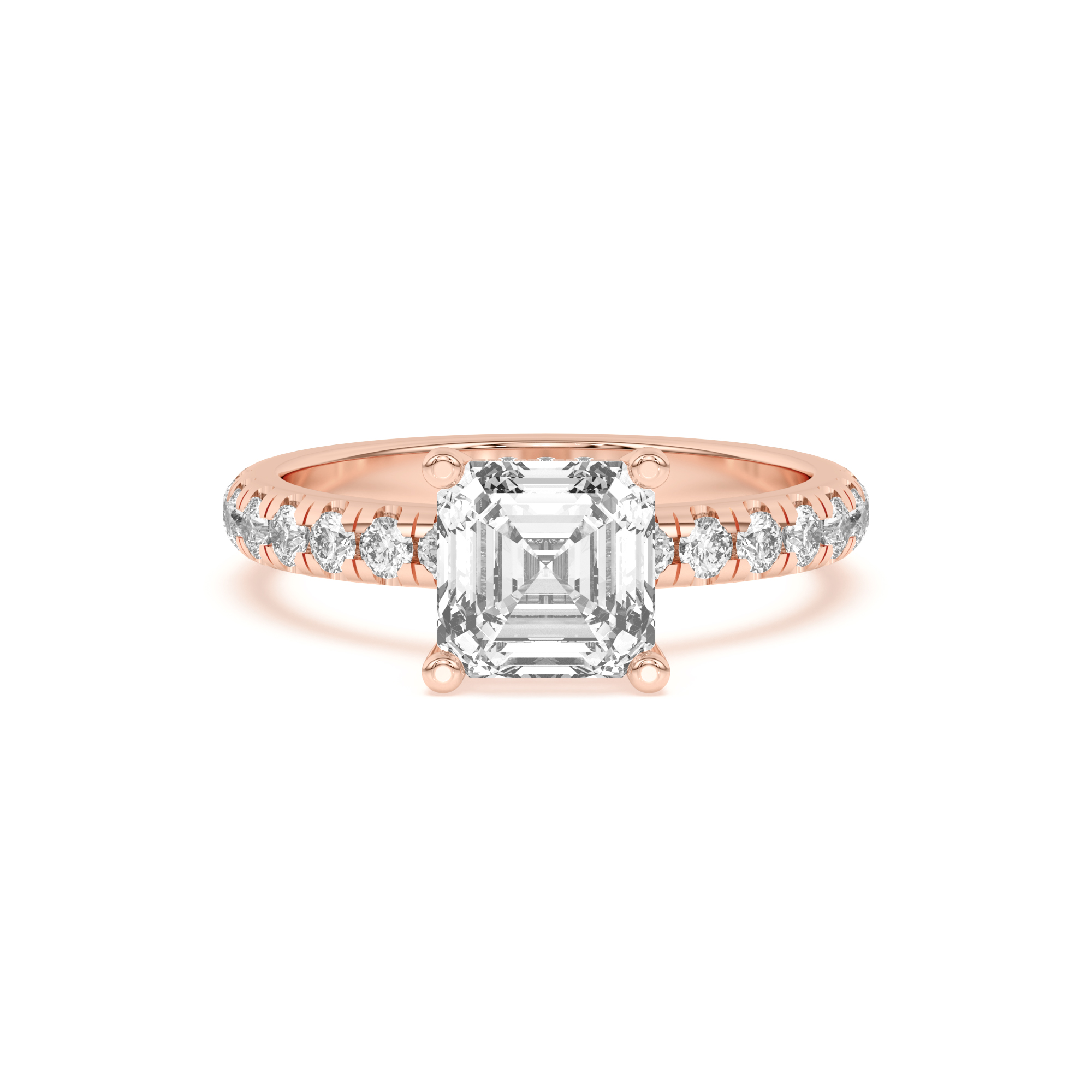 Marie Majestic Hidden Halo Lab Pavé Engagement Ring
