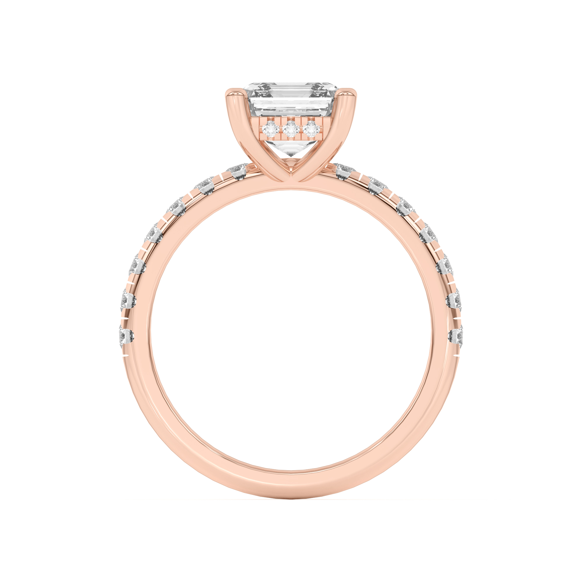 Marie Majestic Hidden Halo Lab Pavé Engagement Ring