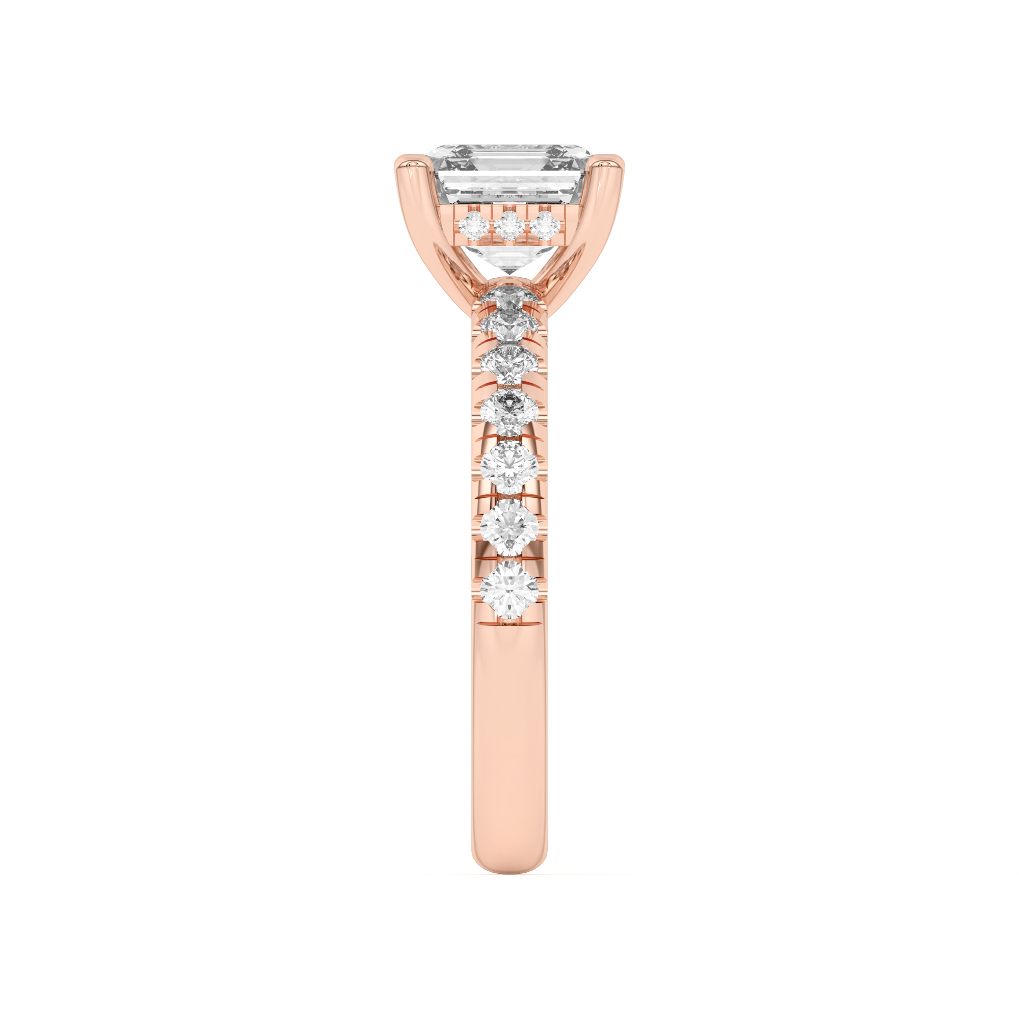 Marie Majestic Hidden Halo Lab Pavé Engagement Ring