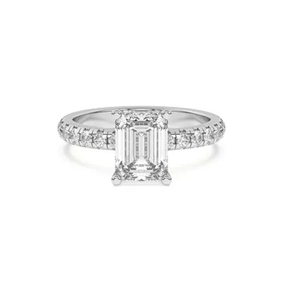 Marie Majestic Hidden Halo Lab Pavé Engagement Ring