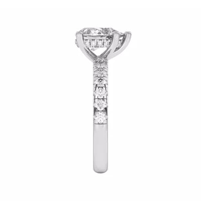 Marie Majestic Hidden Halo Lab Pavé Engagement Ring