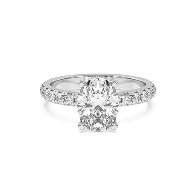 Marie Majestic Hidden Halo Lab Pavé Engagement Ring