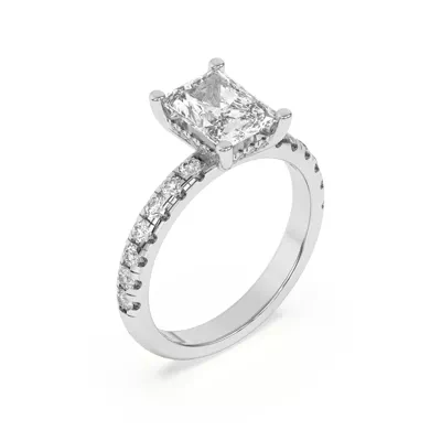 Marie Majestic Hidden Halo Lab Pavé Engagement Ring