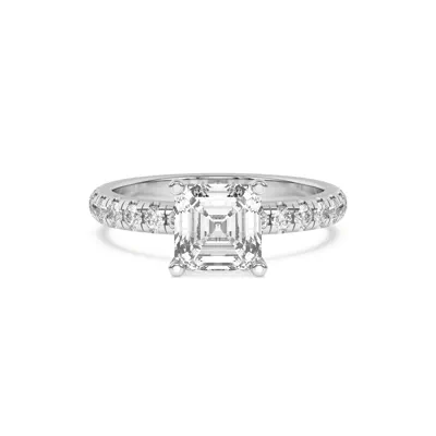 Marie Majestic Hidden Halo Lab Pavé Engagement Ring