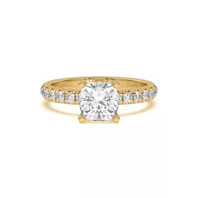 Marie Majestic Hidden Halo Lab Pavé Engagement Ring