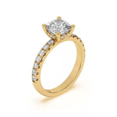 Marie Majestic Hidden Halo Lab Pavé Engagement Ring