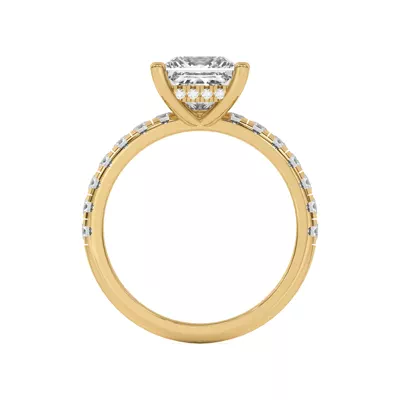 Marie Majestic Hidden Halo Lab Pavé Engagement Ring