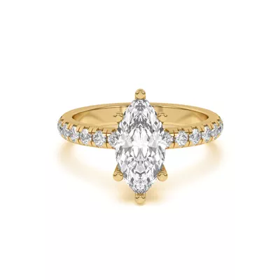 Marie Majestic Hidden Halo Lab Pavé Engagement Ring