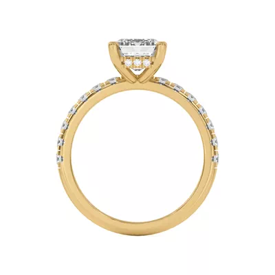 Marie Majestic Hidden Halo Lab Pavé Engagement Ring