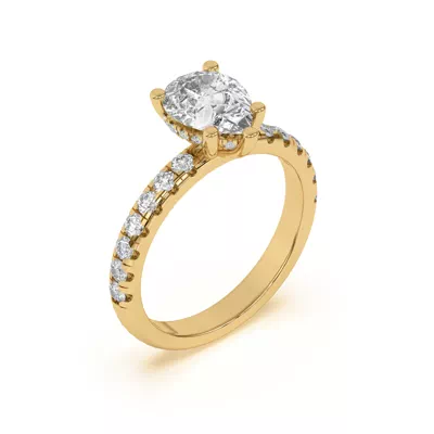 Marie Majestic Hidden Halo Lab Pavé Engagement Ring
