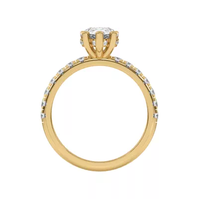 Marie Majestic Hidden Halo Lab Pavé Engagement Ring