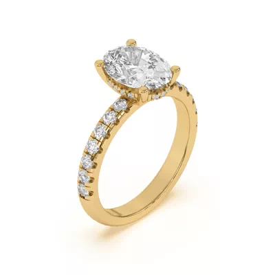 Marie Majestic Hidden Halo Lab Pavé Engagement Ring