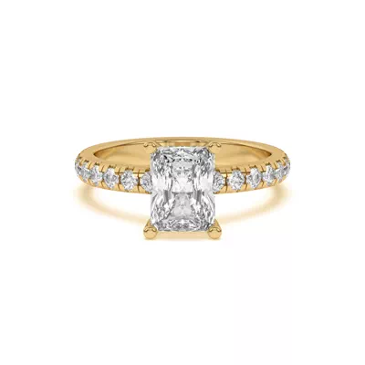 Marie Majestic Hidden Halo Lab Pavé Engagement Ring
