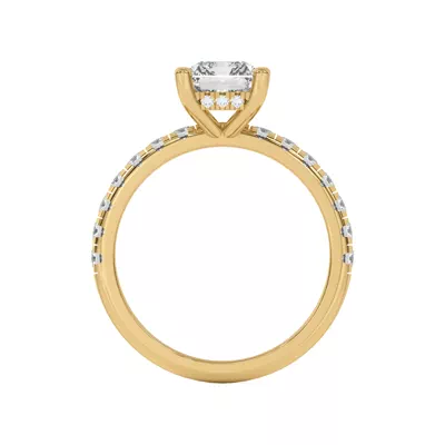 Marie Majestic Hidden Halo Lab Pavé Engagement Ring