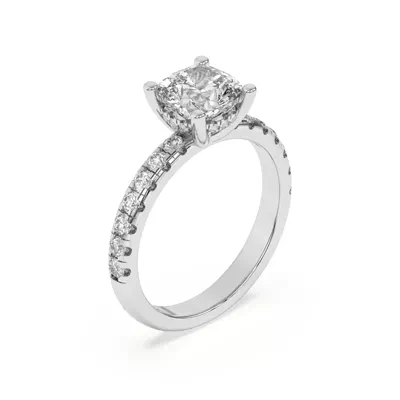 Marie Majestic Hidden Halo Lab Pavé Engagement Ring