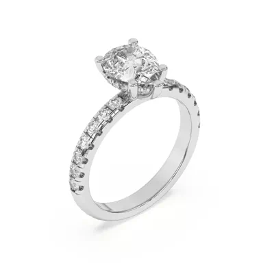 Marie Majestic Hidden Halo Lab Pavé Engagement Ring